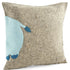Handmade Pillow in Hand Felted Wool - Blue Hippo on Gray - 18" - ARCADIA HOME